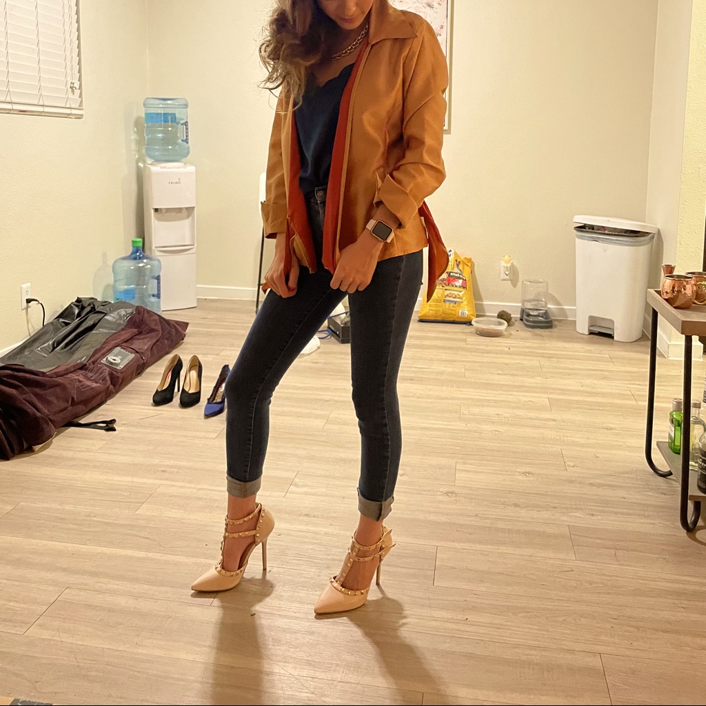 Gold Blazer Has A Sheen